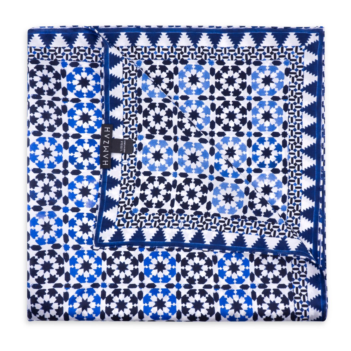 Blue Silk Square Scarf Sabika