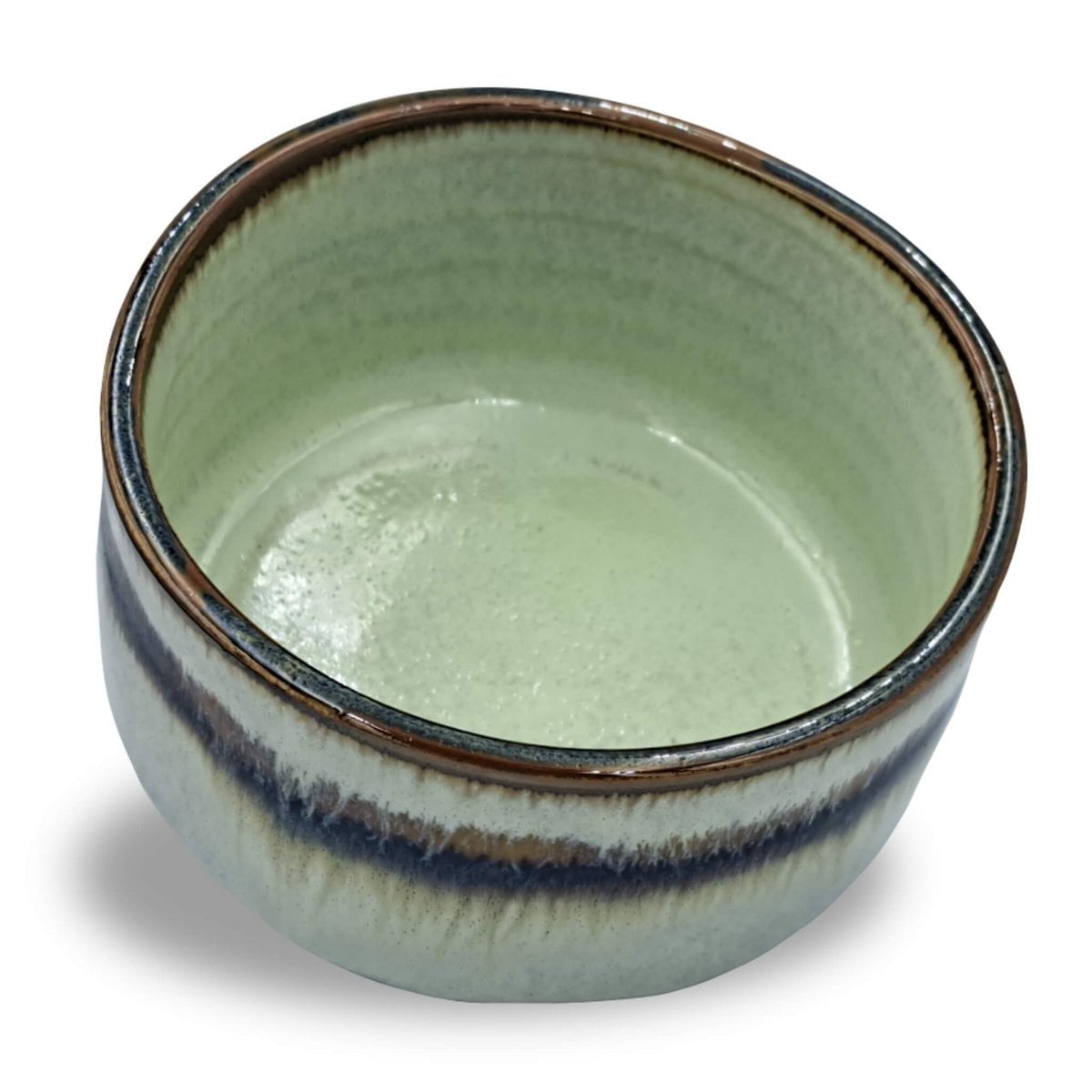 Japońska miska matcha Chawan Wasabi wykonana ręcznie z ceramiki