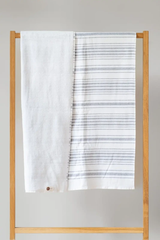 Marine - Serviette Double Face en Coton - Deux Tailles