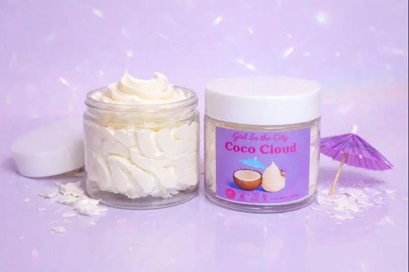 Burro per il corpo montato al cocco – Chantilly di karitè naturale al 100% (corpo e capelli)