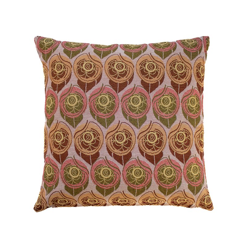 Coussin NIN-NIT Roses Classiques | 100% coton tissé | décoratif avec imprimé fleurs, roses et feuilles | rouge | Bordeaux | lilas | rose | vert | orange | multicolore | 50x50cm