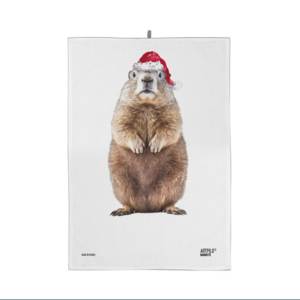 100% cotton mountain Christmas printed tea towel