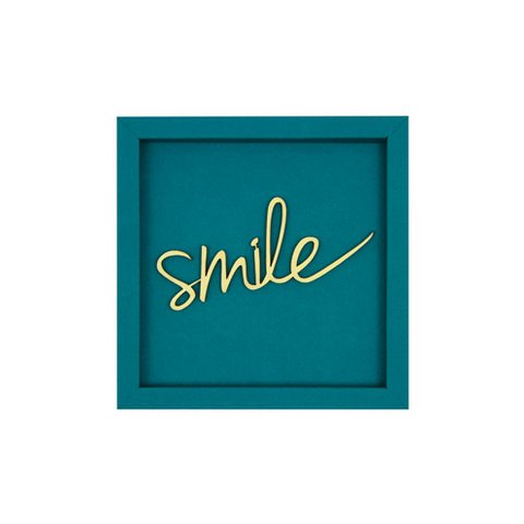 SMILE- Rahmen Karte Holzschriftzug Magnet