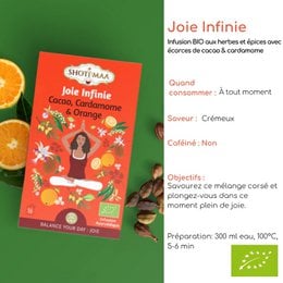 Joie Harmonie Bio-Kräutertee – beruhigender natürlicher Aufguss – warmer und köstlicher koffeinfreier Aufguss mit Kakao, Orange