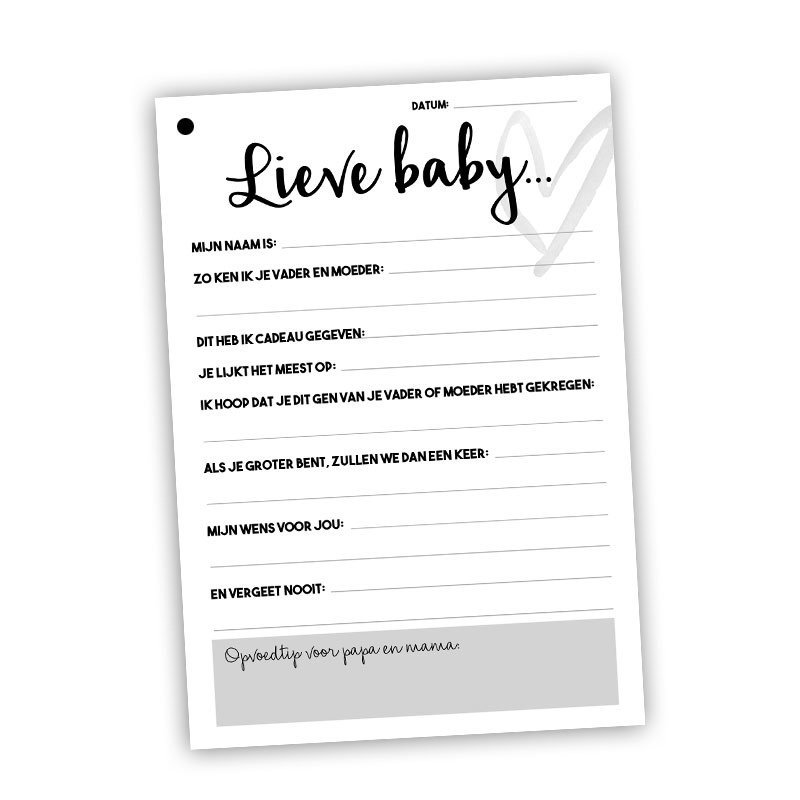 Maternity visit fill-in cards 25 pers. - Pink