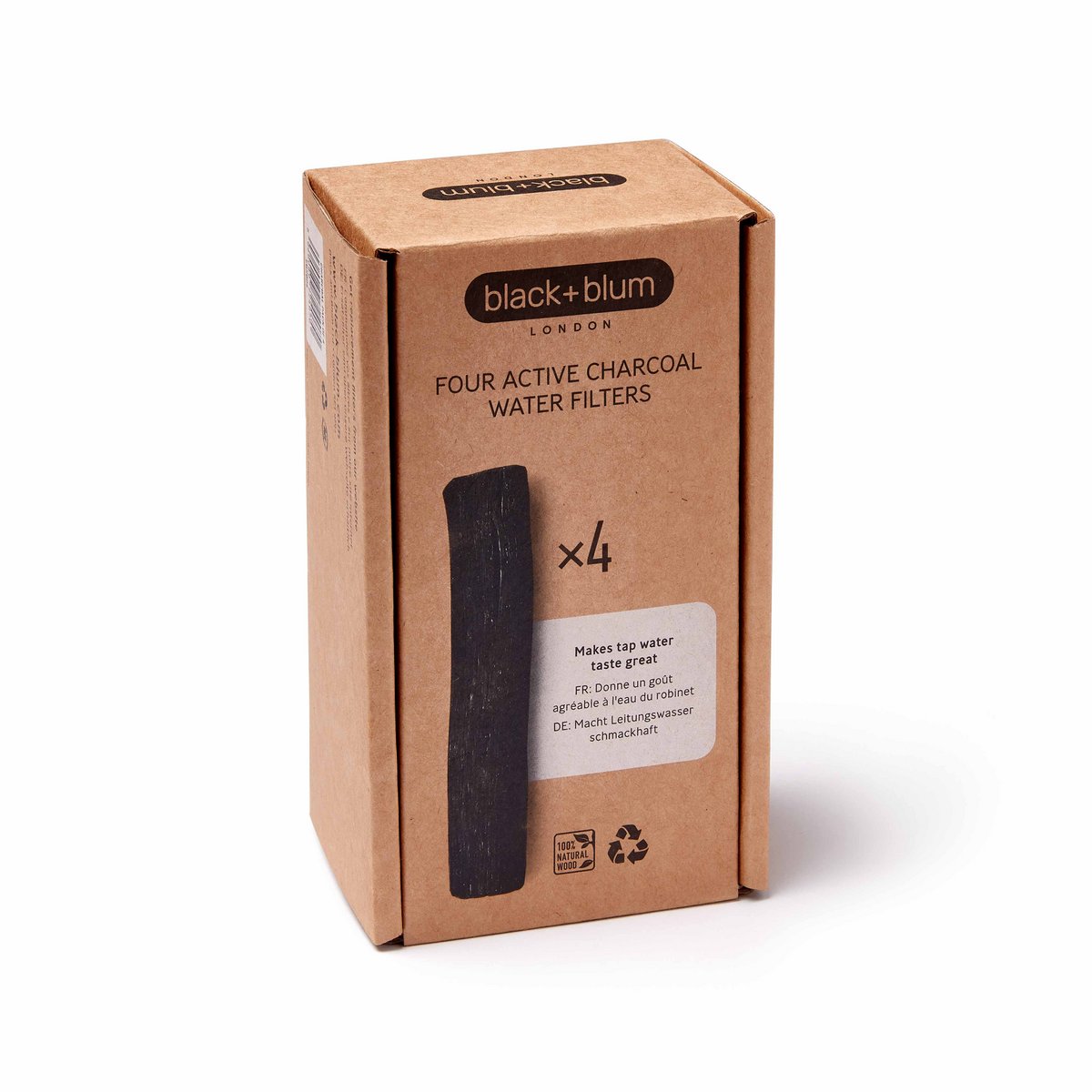 BLACK + BLUM Binchotan Aktivkohle | Wasserfilterstäbchen | 4er-Set