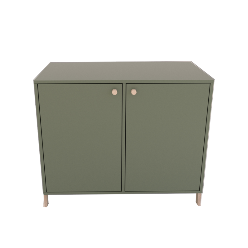 Komoda Polly Basic z drzwiami - Zielona