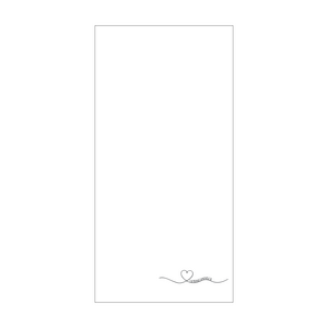 Towel 50 cm x 100 cm "Heart curved favorite person" white
