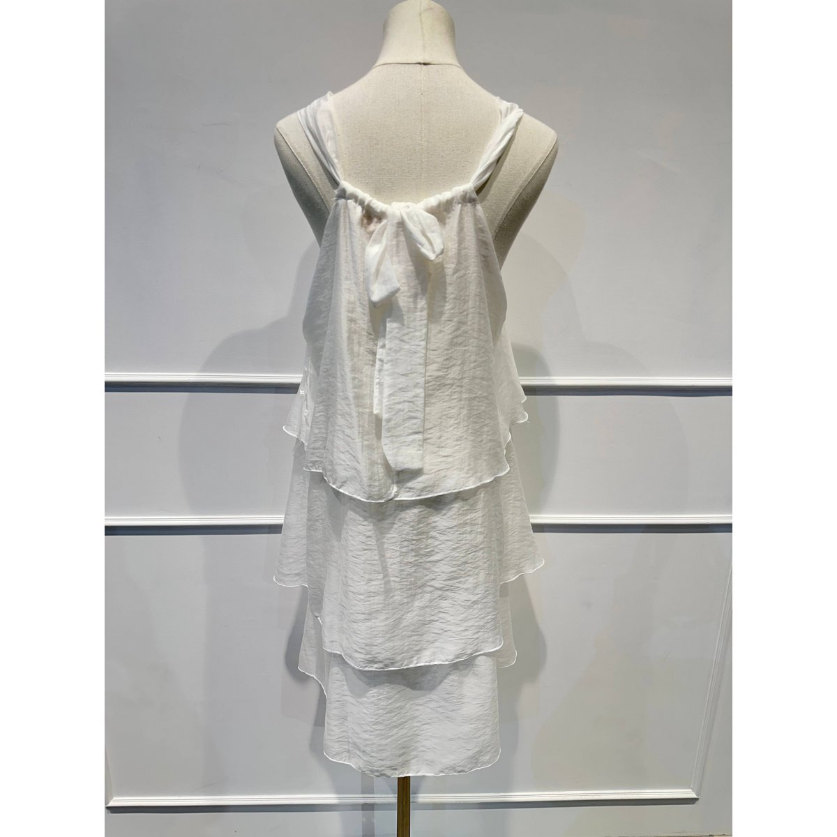 Robe à Volants à Bretelles et Nœud Déco - LYOCELL - 7746