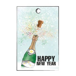 Minikarte Frohes neues Jahr Champagner