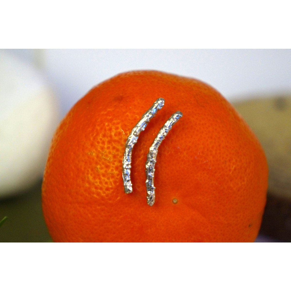 Nature-Inspired Silver Ear Crawlers, Pine Branch Detail (Unisex)