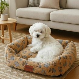 Cama para perros Yommy con estampado de patas o diseño de corazón | Tela de franela suave | Base antideslizante | 3 tamaños: S (16,5×21,5 pulgadas), M (20,5×25,5 pulgadas), L (24,5×30,5 pulgadas) | 3 colores
