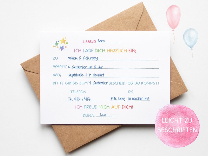 Ice Cream Birthday Party Invitation Cards for Girls and Boys, Ice Cream Invitation Cards for Kids to Fill Out with Envelopes for Ice Cream Birthday Party