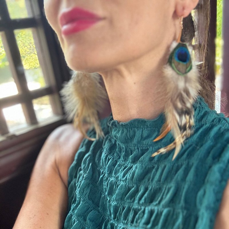 Boucles d'oreilles BOHO avec longues plumes