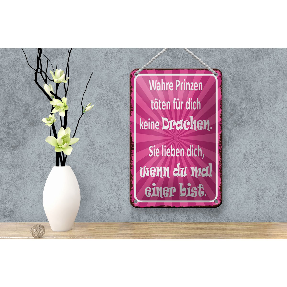 Targa in metallo con scritta 12x18 cm i veri principi non uccidono la decorazione