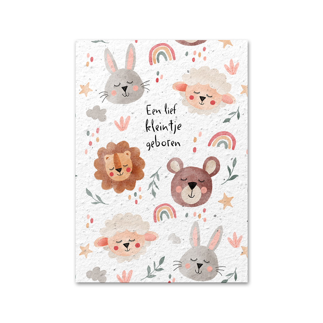 Tarjeta de felicitación de papel con semillas - Animales