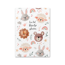 Tarjeta de felicitación de papel con semillas - Animales