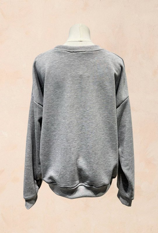 Unisex oversize sweatshirt – broderet rødt hjerte – BOMULD – 9038416