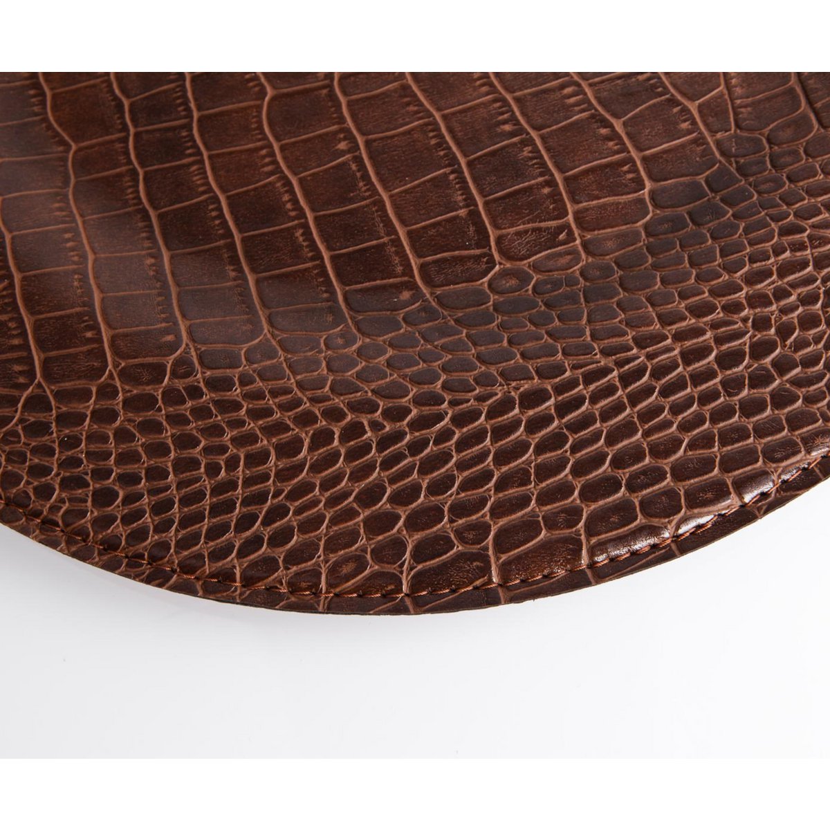 Assiette de chargement, crocodile rond, marron clair