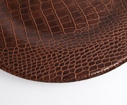 Assiette de chargement, crocodile rond, marron clair
