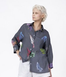 Linnen overhemd Fashionista Grijs