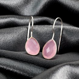 925 sterling zilveren rozenkwarts oorbellen - elegante edelsteen sieraden OHR925-102