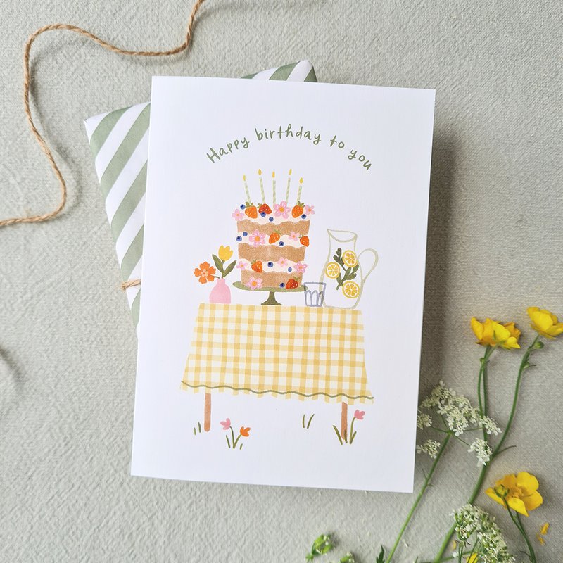 Greeting card cake - Happy birthday to you
