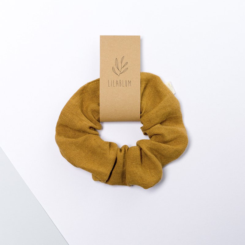 Scrunchie lavet af økologisk hør, vegetabilsk farvet