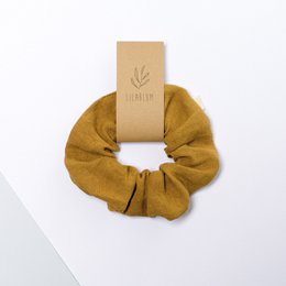 Scrunchie made from organic linen, vegetable dyed