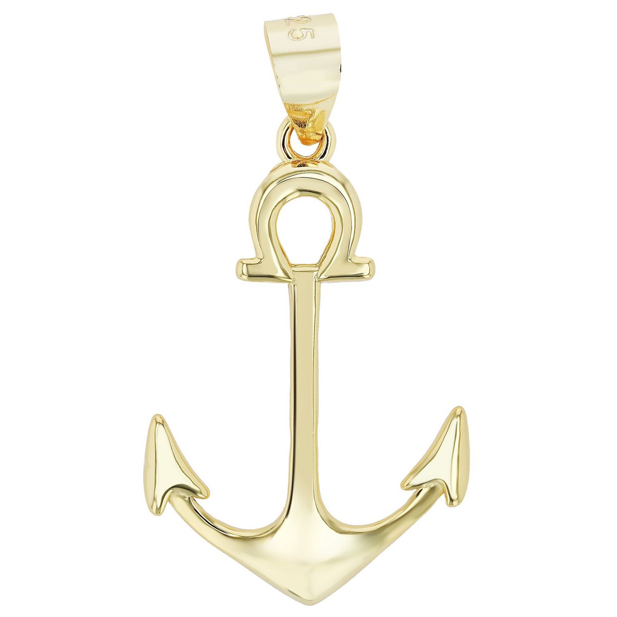 "Nahid" - anchor pendant, real silver in gold color