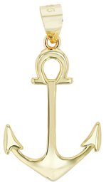"Nahid" - anchor pendant, real silver in gold color
