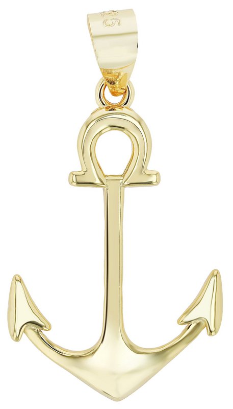 "Nahid" - anchor pendant, real silver in gold color