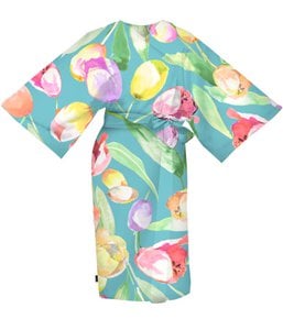 Kimono - 120x110 - turkis / rose / grün / gelb - Tulip