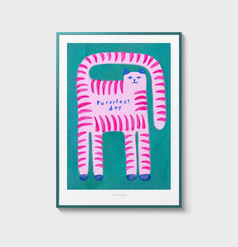Purrrfecte dag | Illustratie kwekerij Art Print