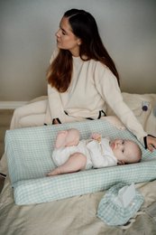 Coperchio da cambio del pannolino Tisu, Mint Gingham leggero