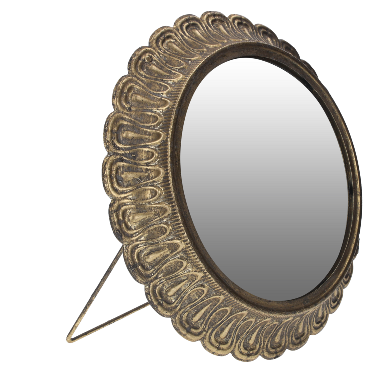Runder dekorativer Spiegel aus Messing, elegantes Finish