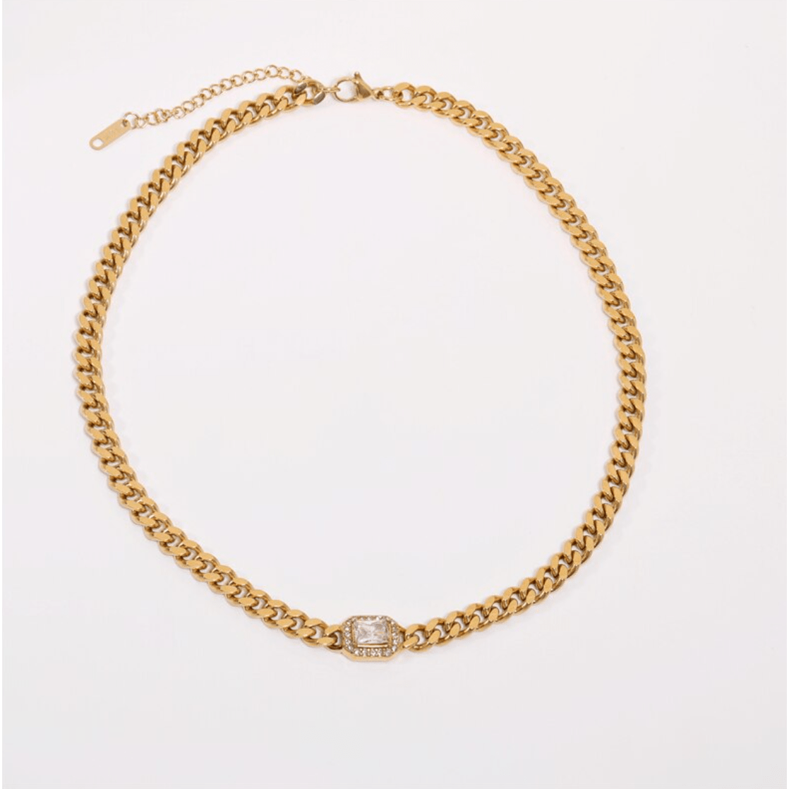 Rafal - Cuban Link Chain Halskæde Cz Crystal Choker