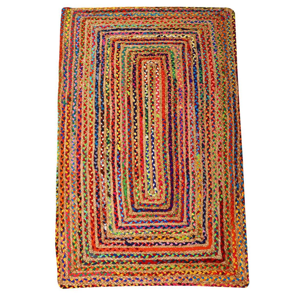 Jute Teppich Esha bunt