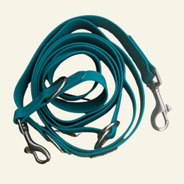 Waterproof multi-position leash Peacock blue