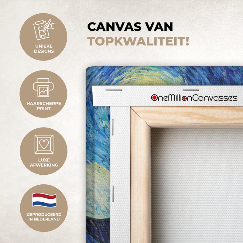 Canvas Maleri - Wall Decoration - De Sterrennacht - Vincent Van Gogh