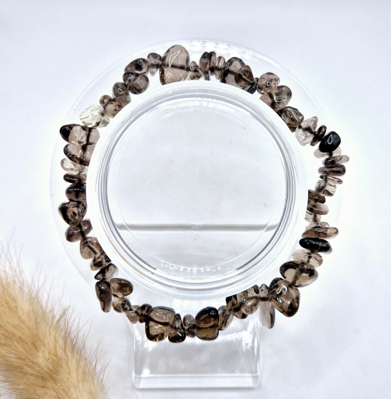 Crystal Gemstone Smoky Quartz / Smoky Quartz Chips Armbånd - 19 cm