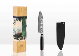 Navaja Multiusos Santoku Damasco - Hoja de 180 mm