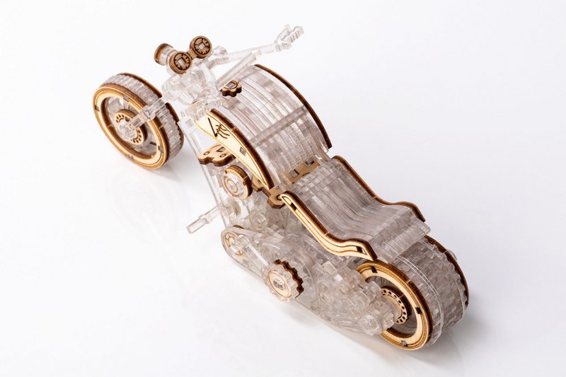 Blondemodeller Træ 3D-modelbyggesæt Chopper-V1, AKV-01, 14x4,1x6,2 cm