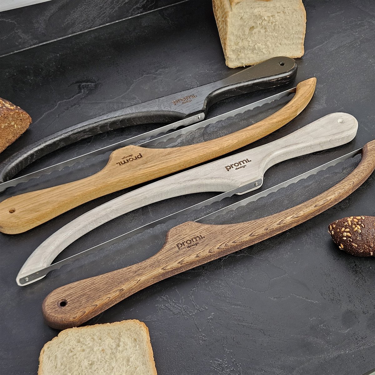 Couteau à pain en chêne pour un usage quotidien en cuisine, couteau dentelé en bois pour pain au levain, cadeau de pâtisserie, cadeaux de cuisine pour les cuisiniers