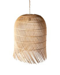 Suspension Dalhia cilindrica en rotin naturel, tissée main avec des fibres naturelles, 3 tailles, origine indonésienne