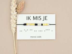 Morse code armband ik mis je (zilver,rosé goud,goud)