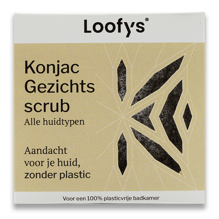 Konjac gezichtsscrub normale huid (zwart)