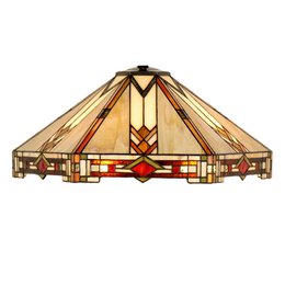 Lampenkap Tiffany Ø 50x25 cm beige glas