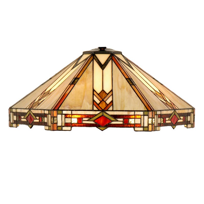 Lampenkap Tiffany Ø 50x25 cm Beige Glas