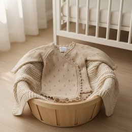 Tutina per bebè lavorata a maglia Nuvinokids® Soft Beige